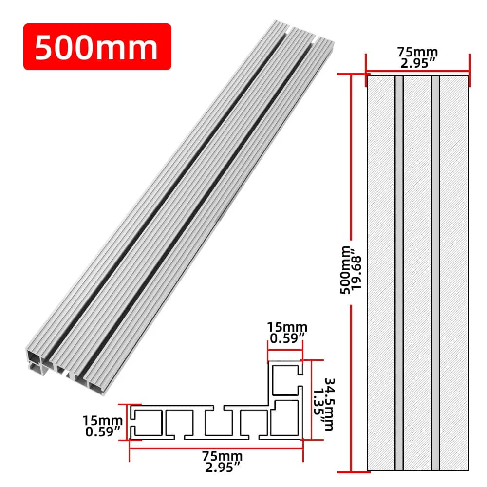 Aluminiová T-drážka na uholníkový stôl, držiak pre stolovú pílu, 30-80 cm