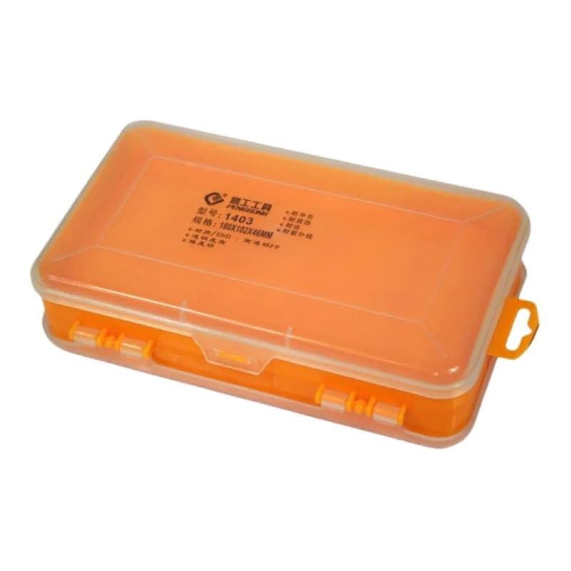 Obojstranný priehľadný plastový box na náradie 160x92x44 mm