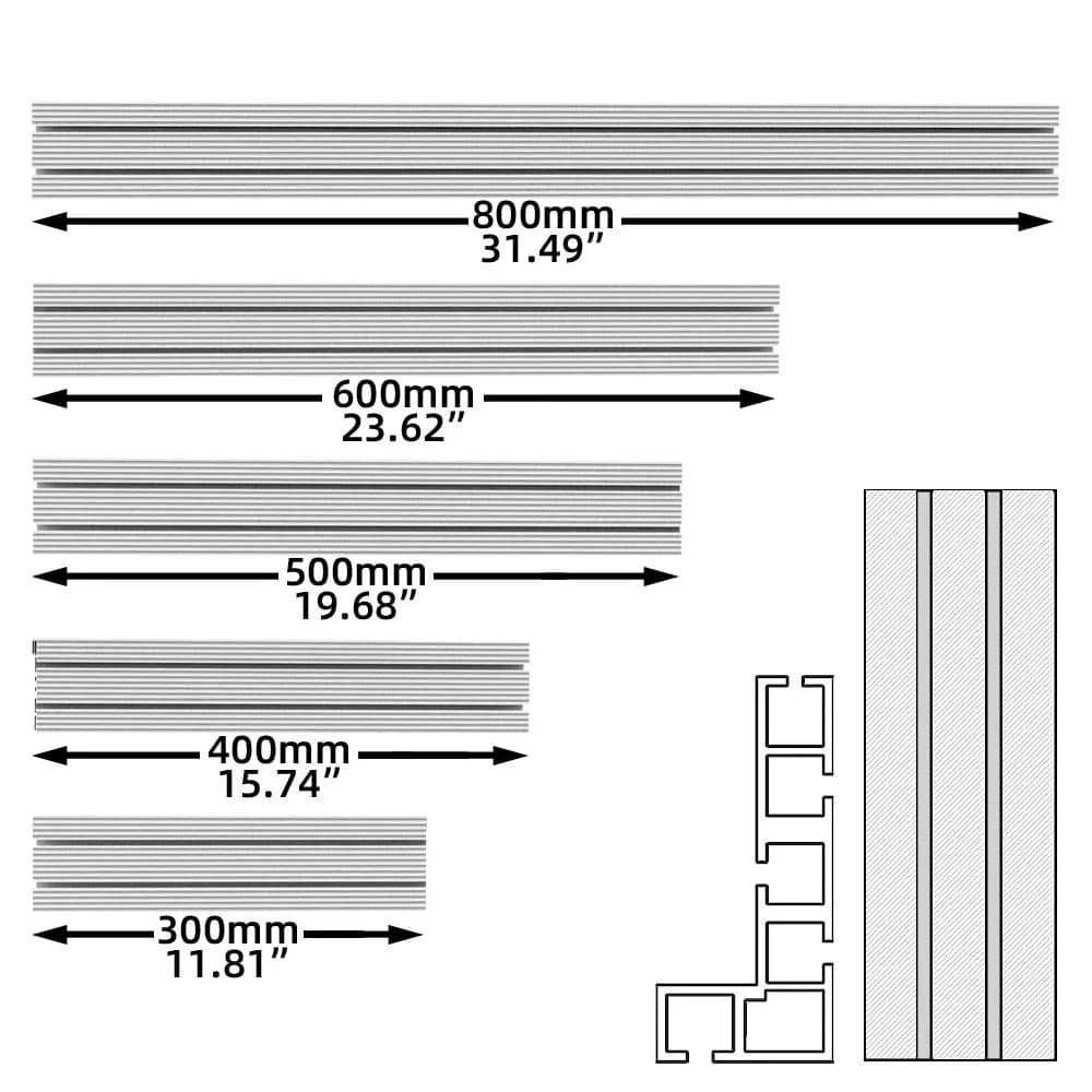 Aluminiová T-drážka na uholníkový stôl, držiak pre stolovú pílu, 30-80 cm