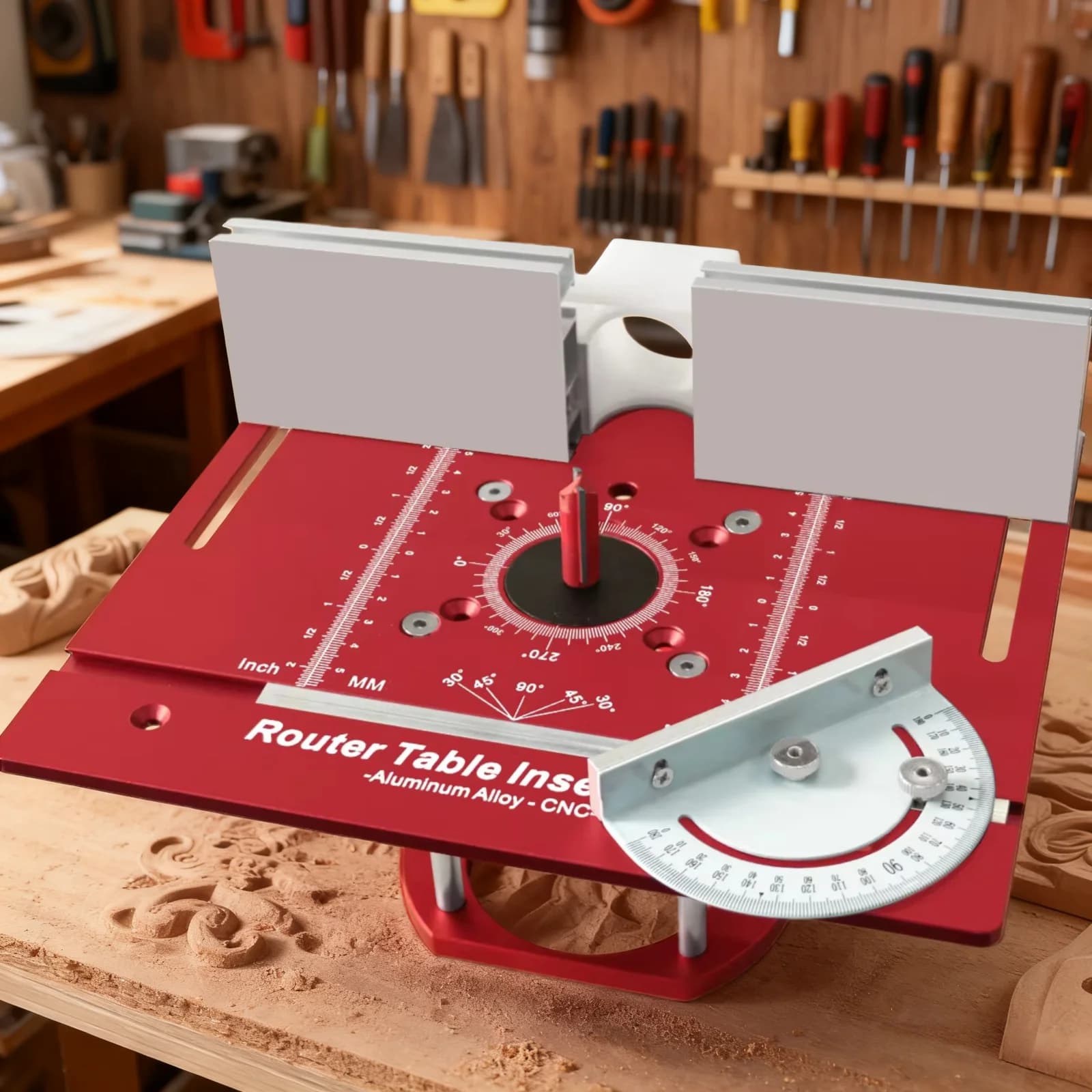 Sada vložných dosiek do frézovacieho stola na drážkovanie a skosenie hrán